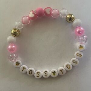 Pink and Gold Beaded toss toss Bracelet Glinda wicked